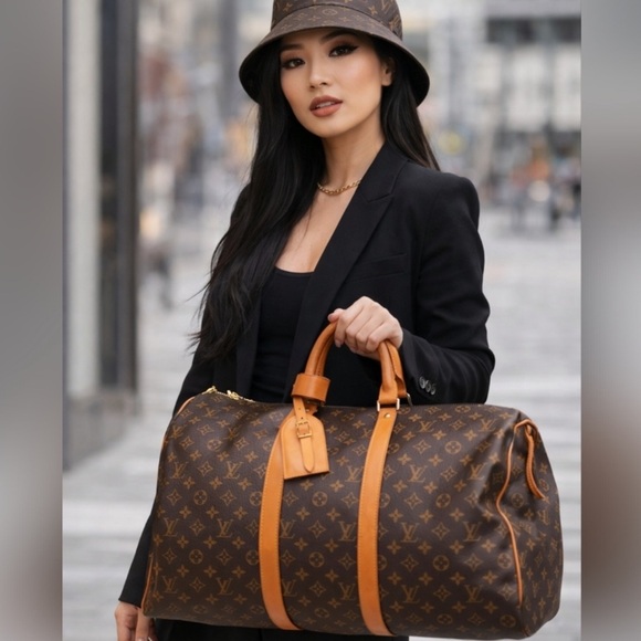 Authenticated Louis Vuitton LV CarryAll 55 Speedy Travel Duffle Bag Luggage - Picture 3 of 16